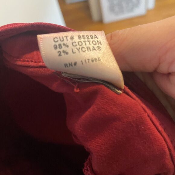 J Brand Black Cherry Red Slight Stretch Mid-Rise Skinny Leg Denim Jeans 27 - Picture 6 of 9